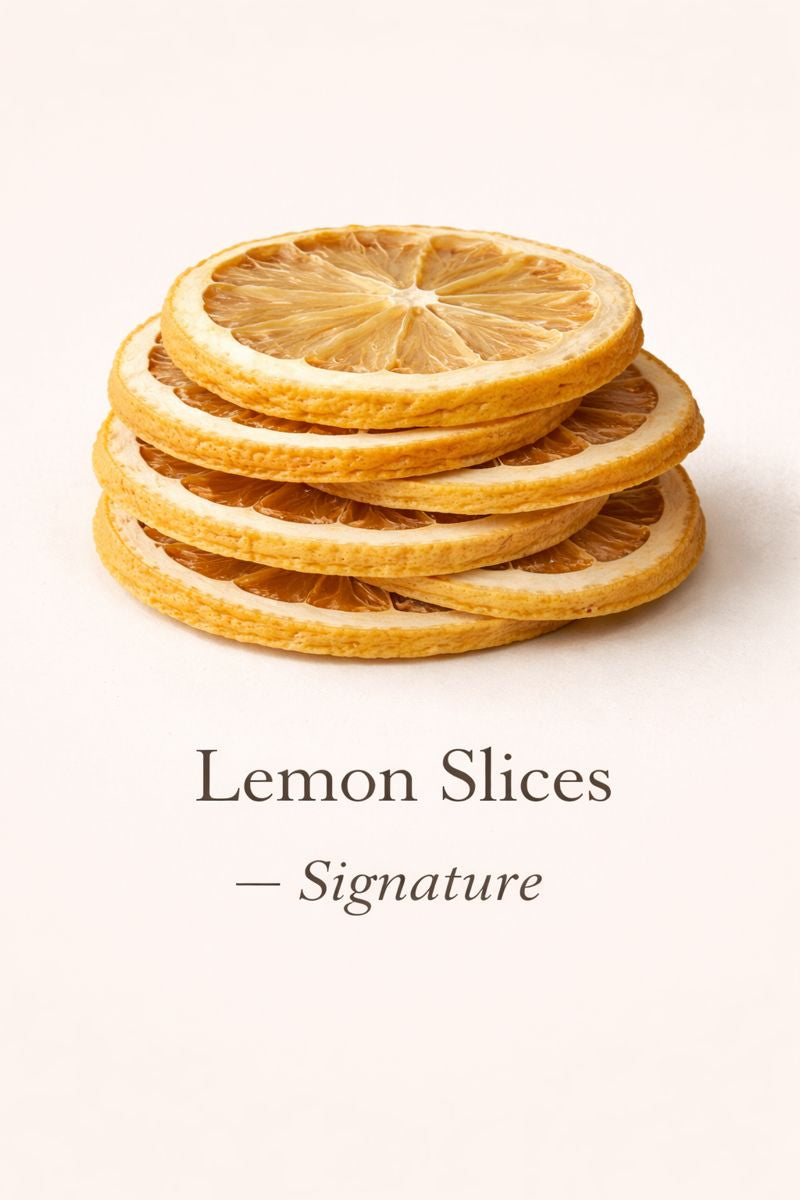 Slow-dried lemon slices, signature Frucuterie product